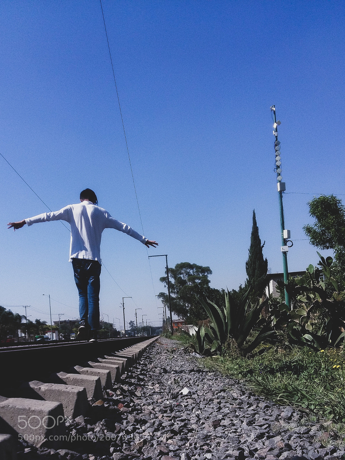 Samsung Galaxy A5 sample photo. Walking on the rails photography