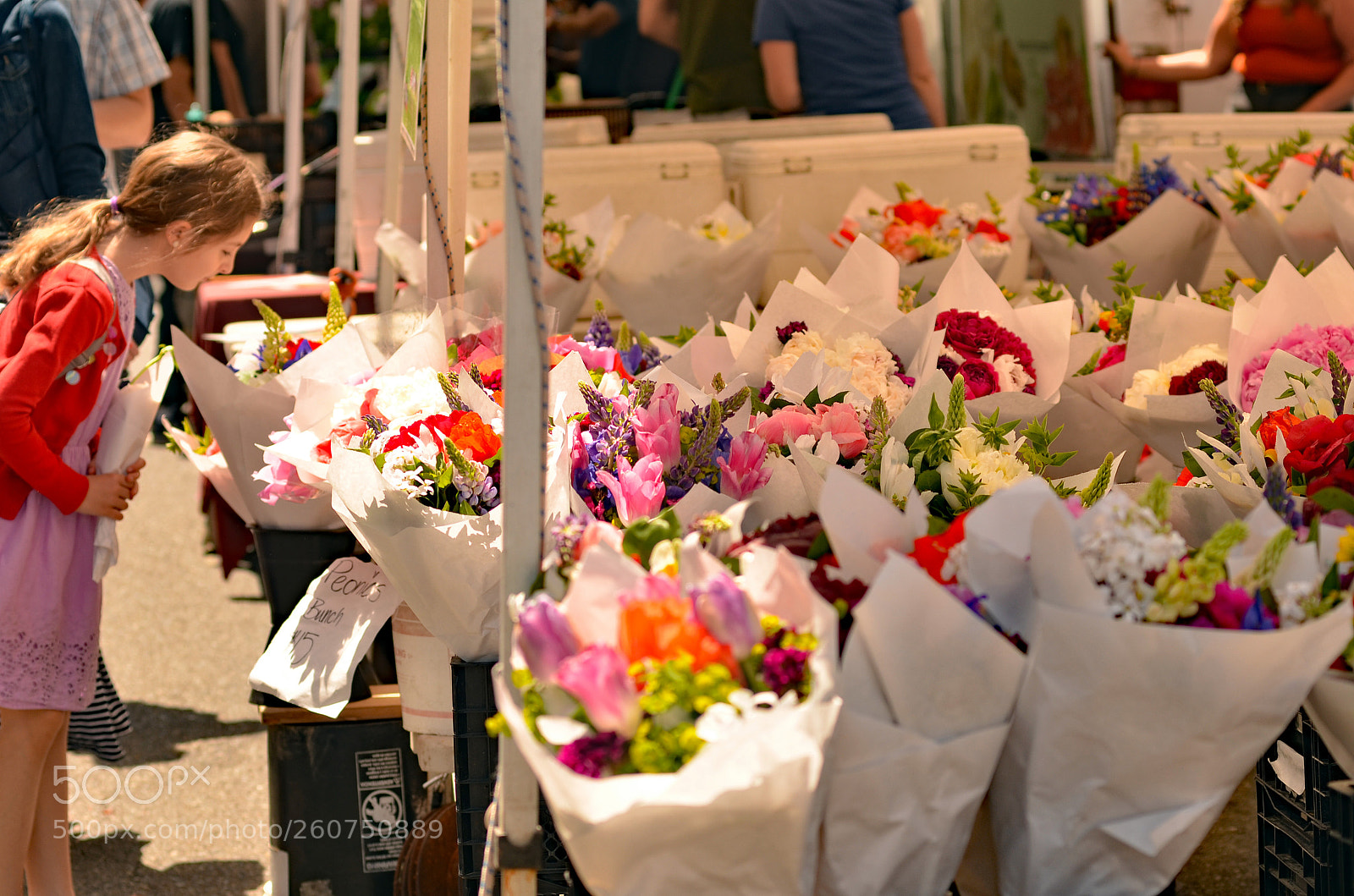 Nikon D7000 sample photo. Girl at flower market photography