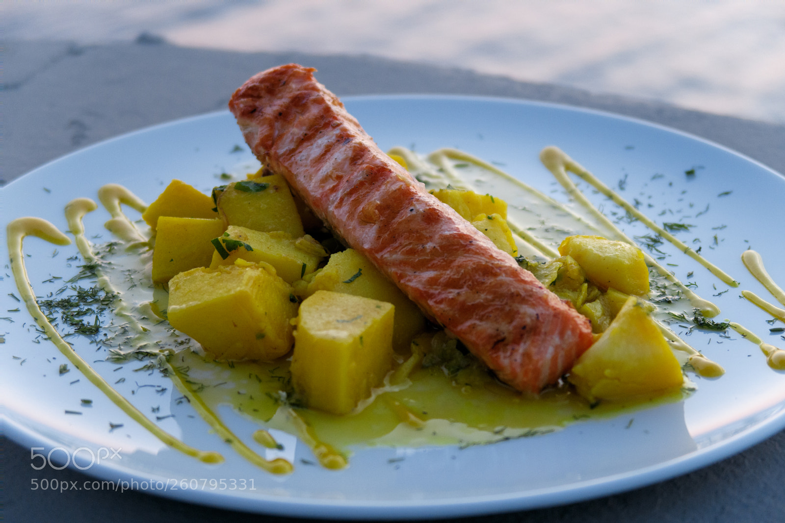 Canon PowerShot G7 X Mark II sample photo. Salmon with potato photography