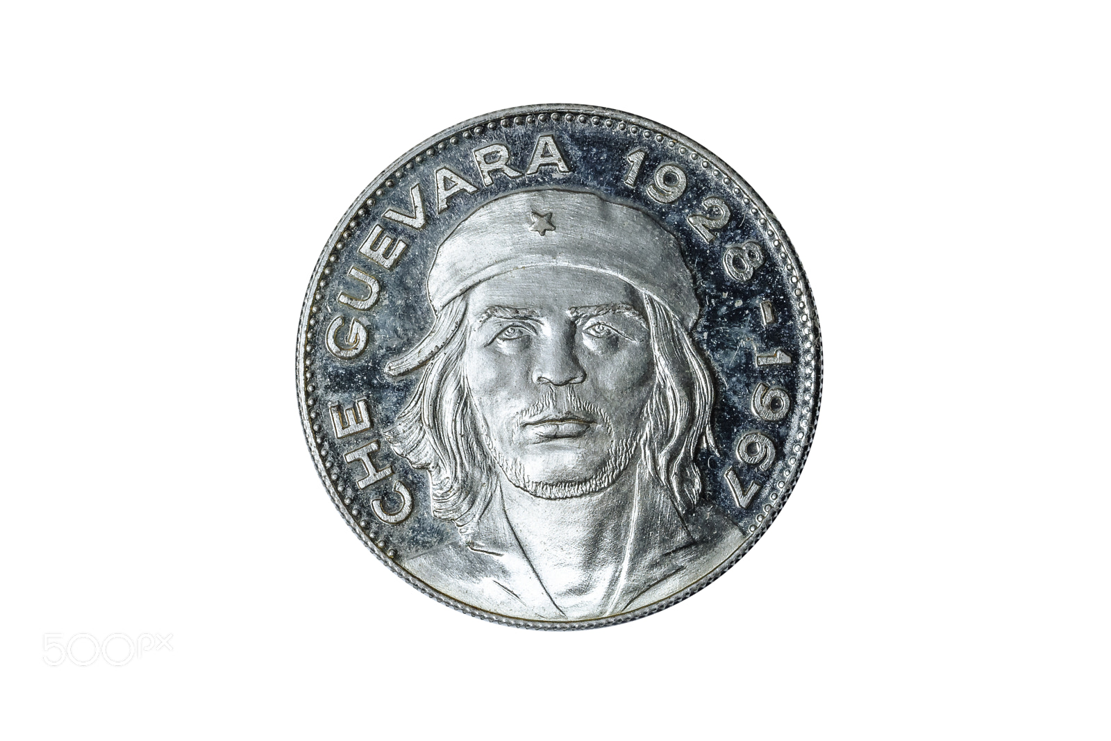 Canon EOS 5D Mark II sample photo. Che guevara silver coin photography