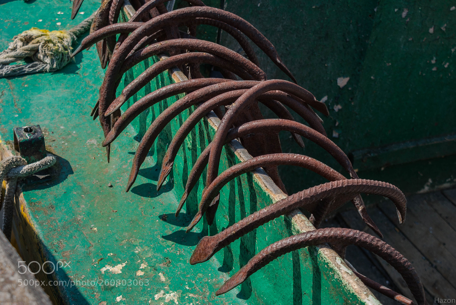 Sony Alpha DSLR-A200 sample photo. Rusty anchors on fishing photography