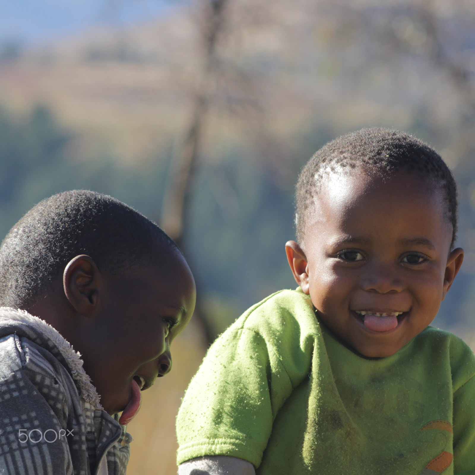 Canon EF 75-300mm f/4-5.6 sample photo. Basotho children photography