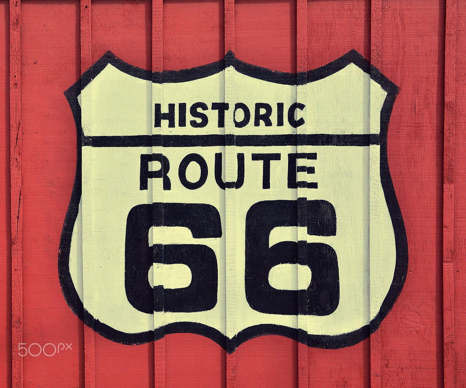 Nikon D7100 sample photo. Route 66 sign with wooden background. photography