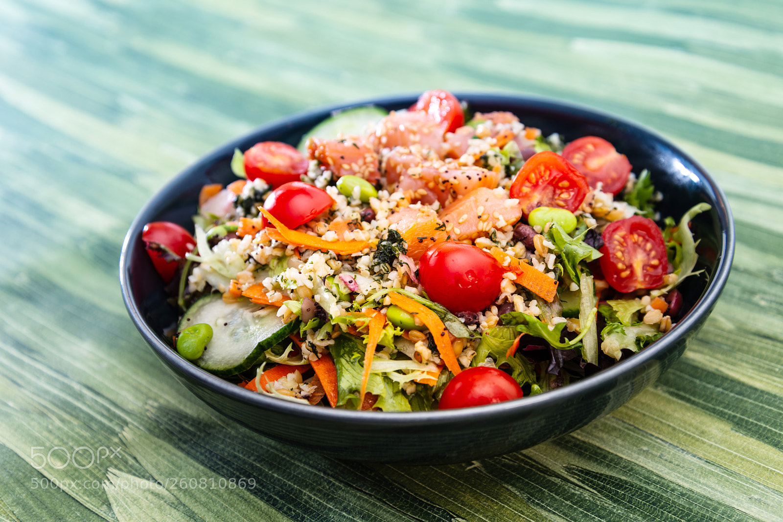 Nikon D800 sample photo. Salmon salad gourmet cereals photography