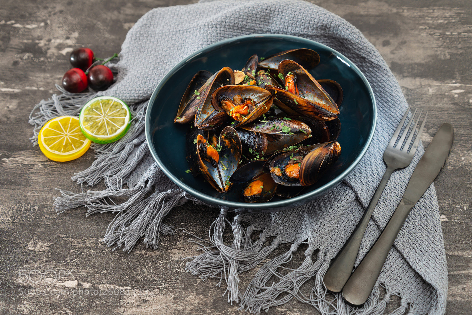 Nikon D800 sample photo. Italian steamed mussels cooked photography