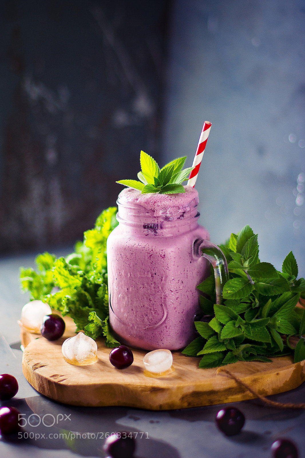 Nikon D5200 sample photo. Blueberry-cherry milkshake photography