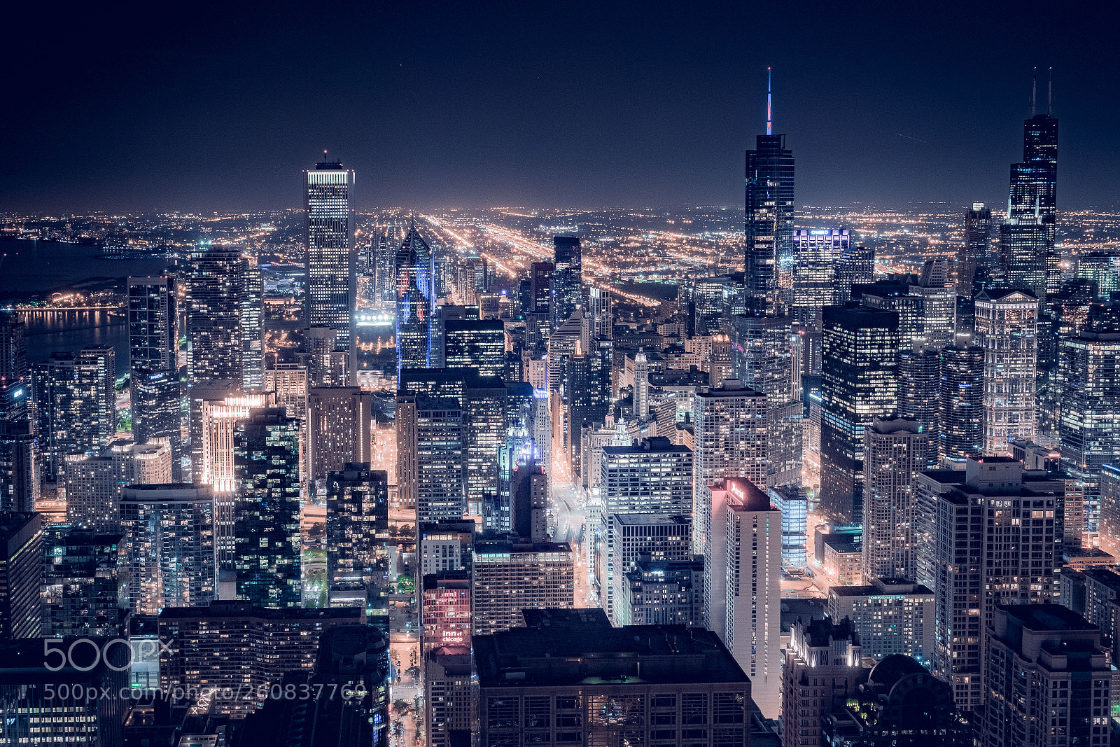 Sony a7 II sample photo. Chicago at night photography