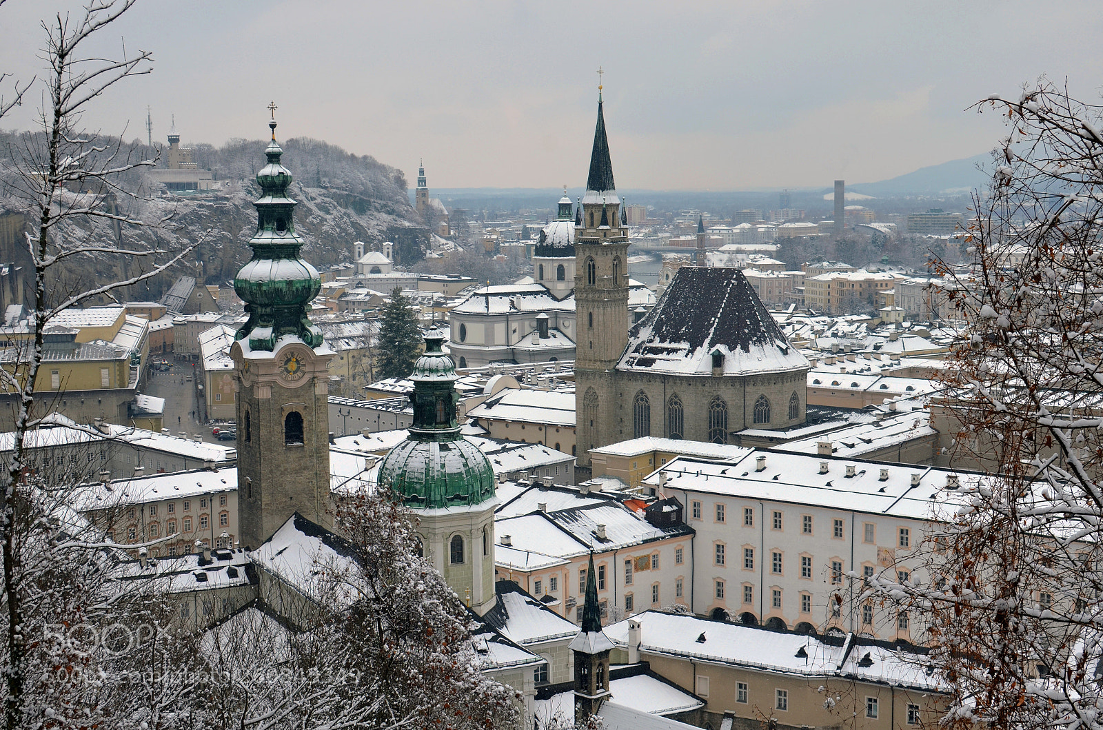 Nikon D5100 sample photo. Snow topped salzburg photography