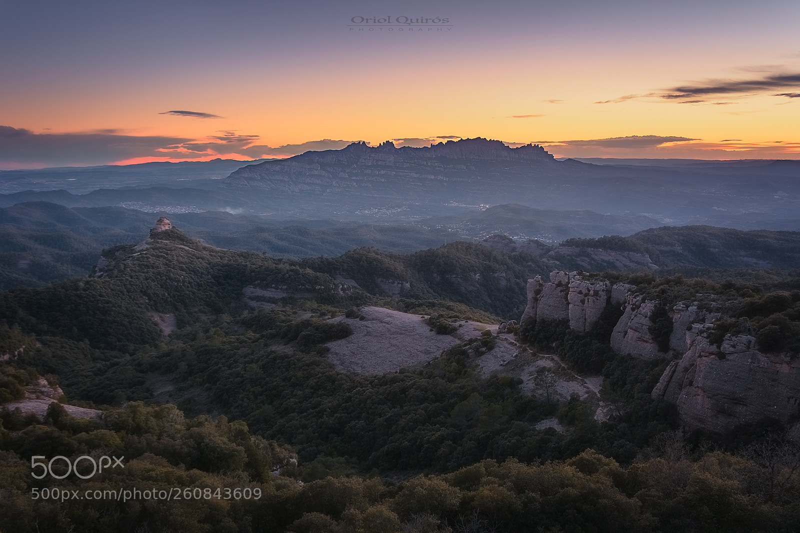 Nikon D7100 sample photo. Last lights behind montserrat. photography