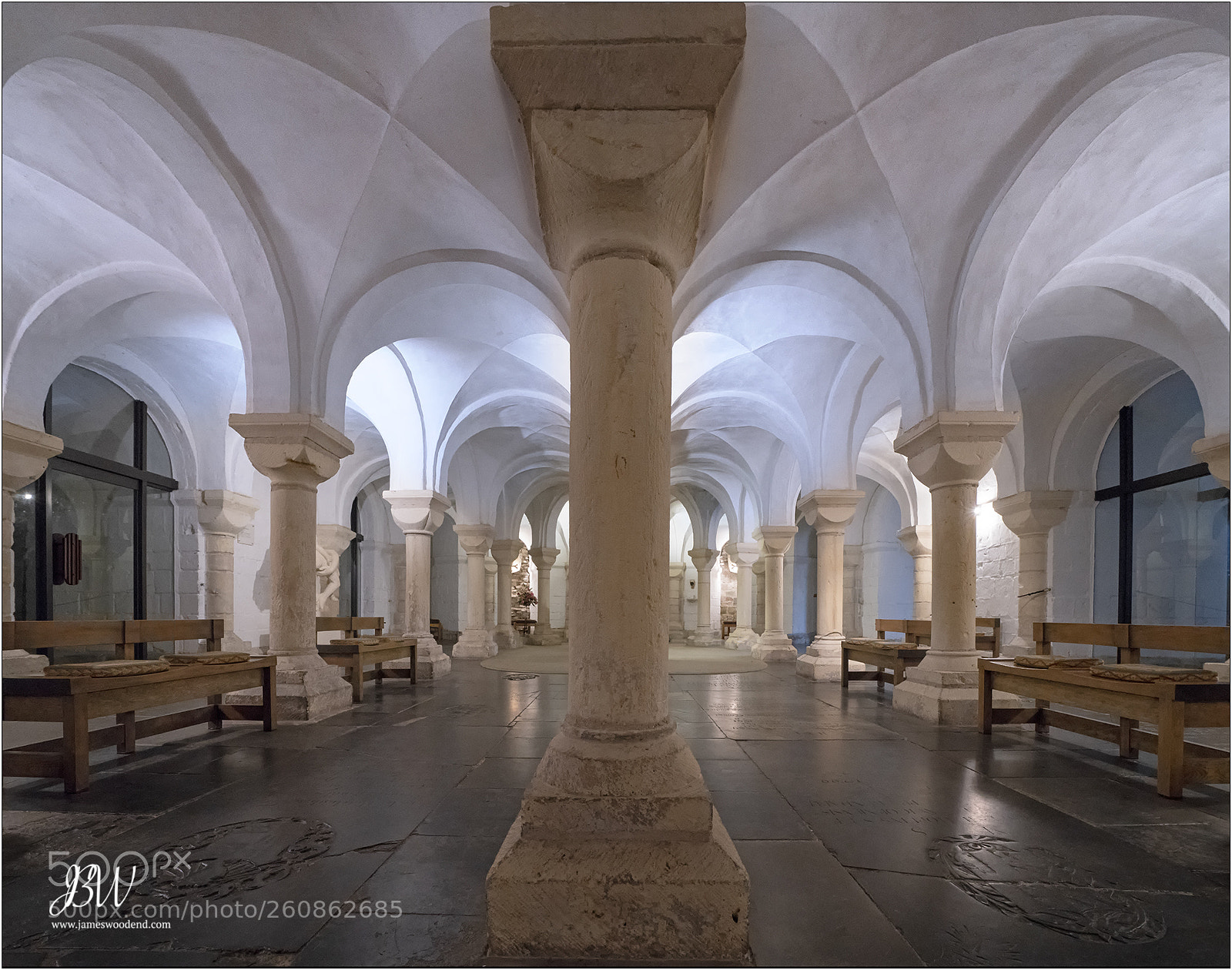 Sony a7R II sample photo. Worcester cathedral crypt (built 1084) photography