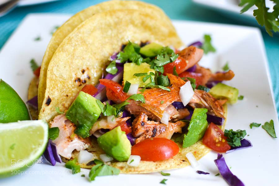 Nikon D3100 sample photo. Salmon tacos with cabbage photography