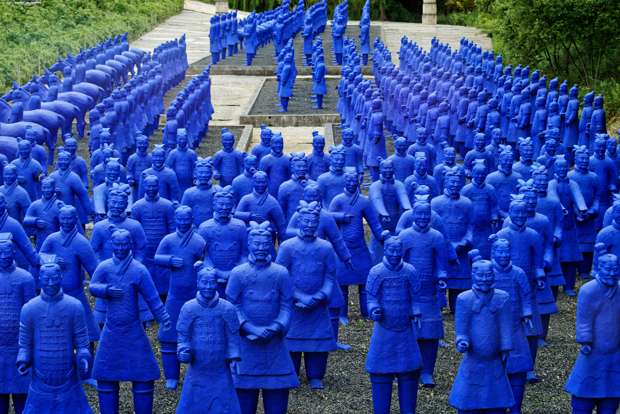 Sony a7R sample photo. Terracotta warriors in blue photography