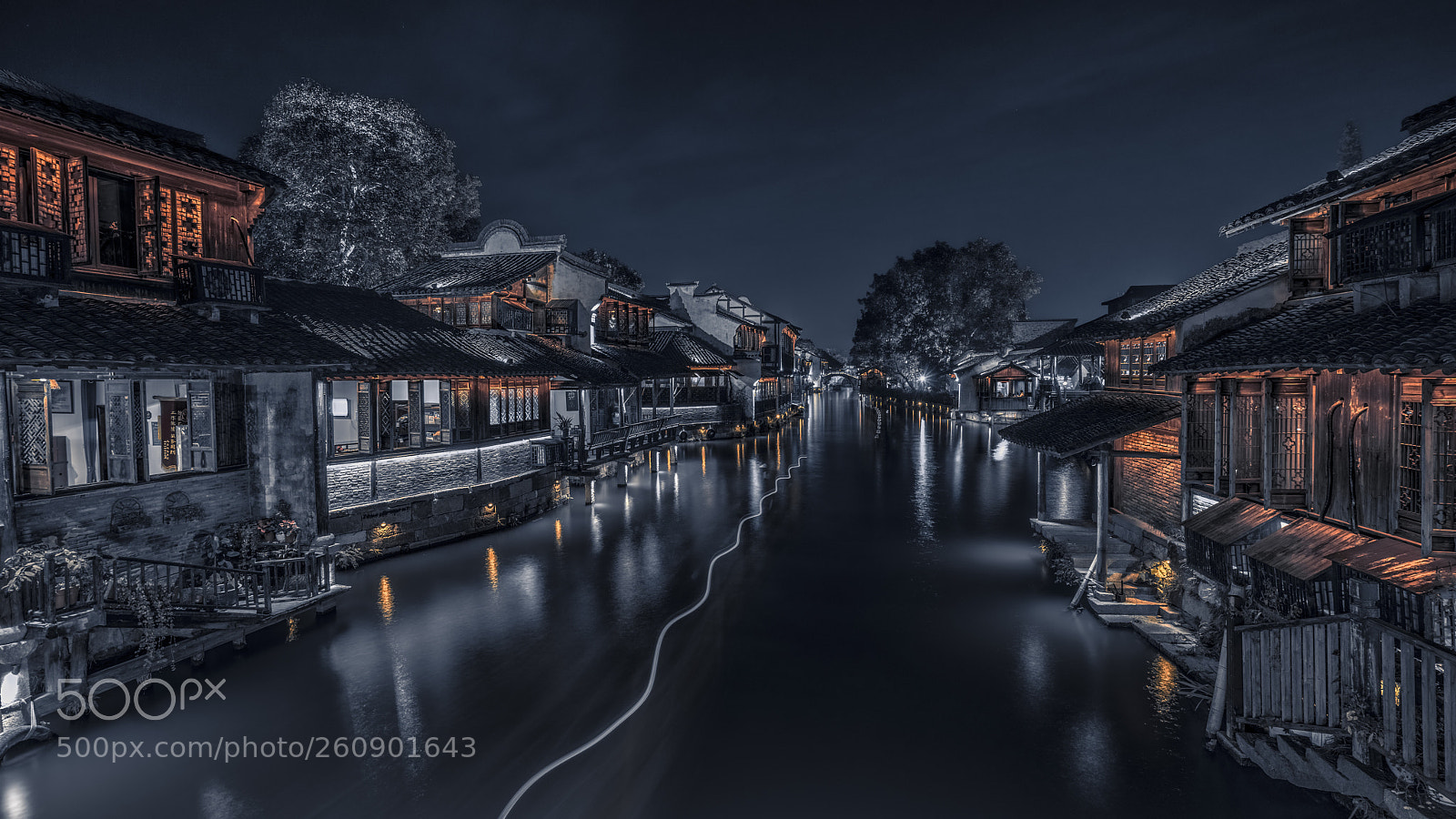 Sony a7R II sample photo. Wuzhen at night photography