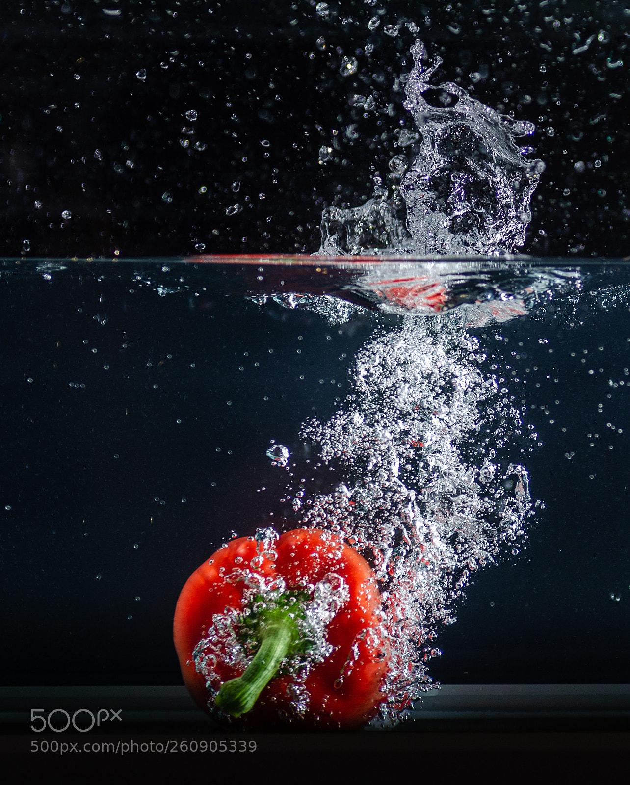 Nikon D7000 sample photo. Red pepper drop photography