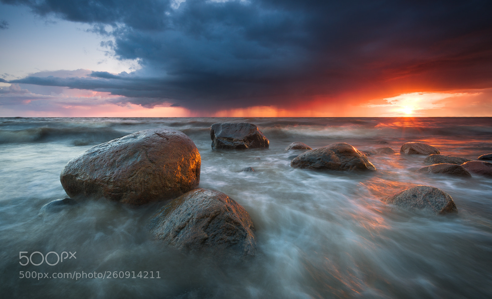 Nikon D800 sample photo. Colorful sunset after storm photography