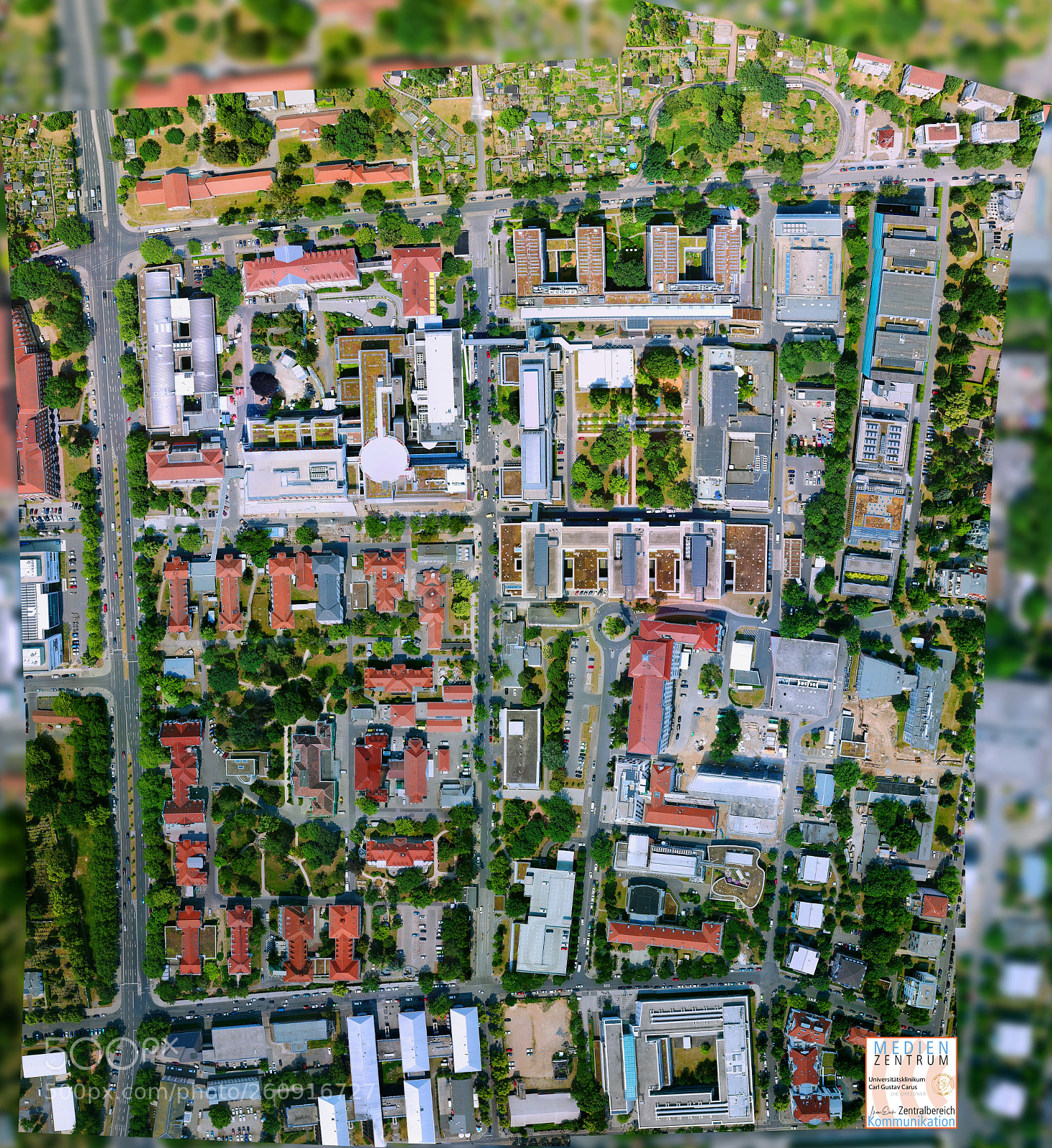 DJI FC220 sample photo. Aerial overview of university photography