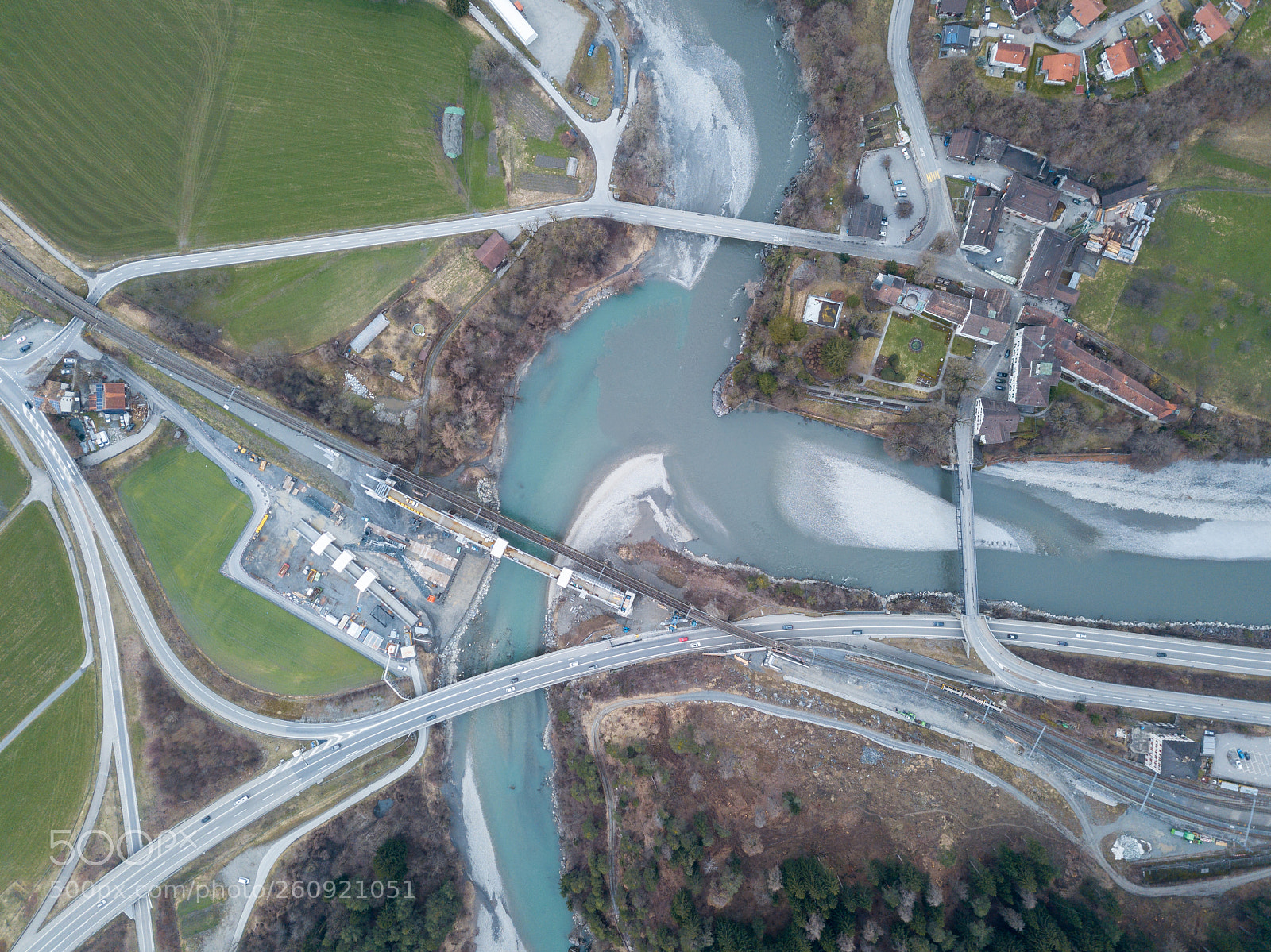 DJI FC220 sample photo. Zusammenkunft vorder- und hinterrhein photography