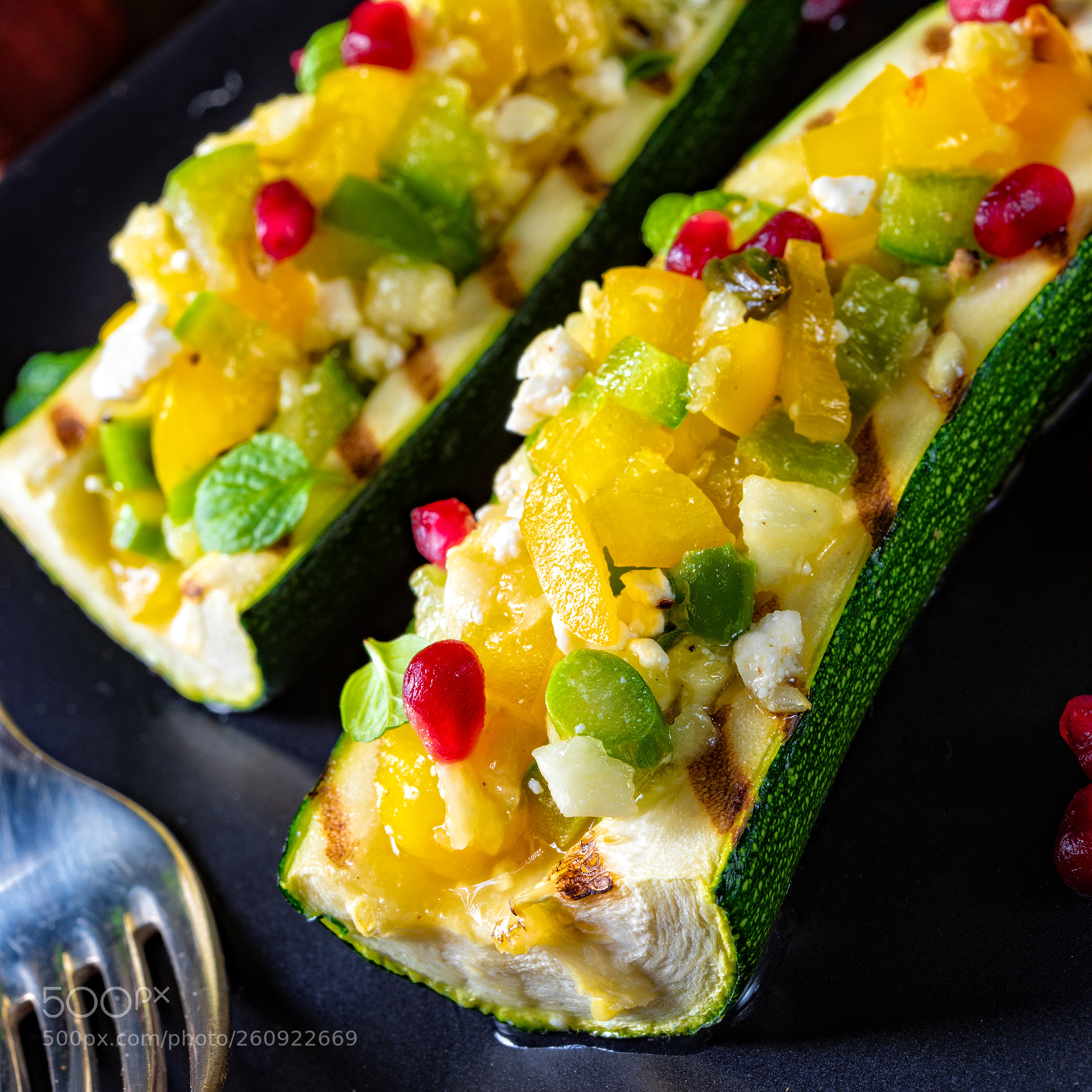 Nikon D810 sample photo. Grilled zucchini stuffed with photography