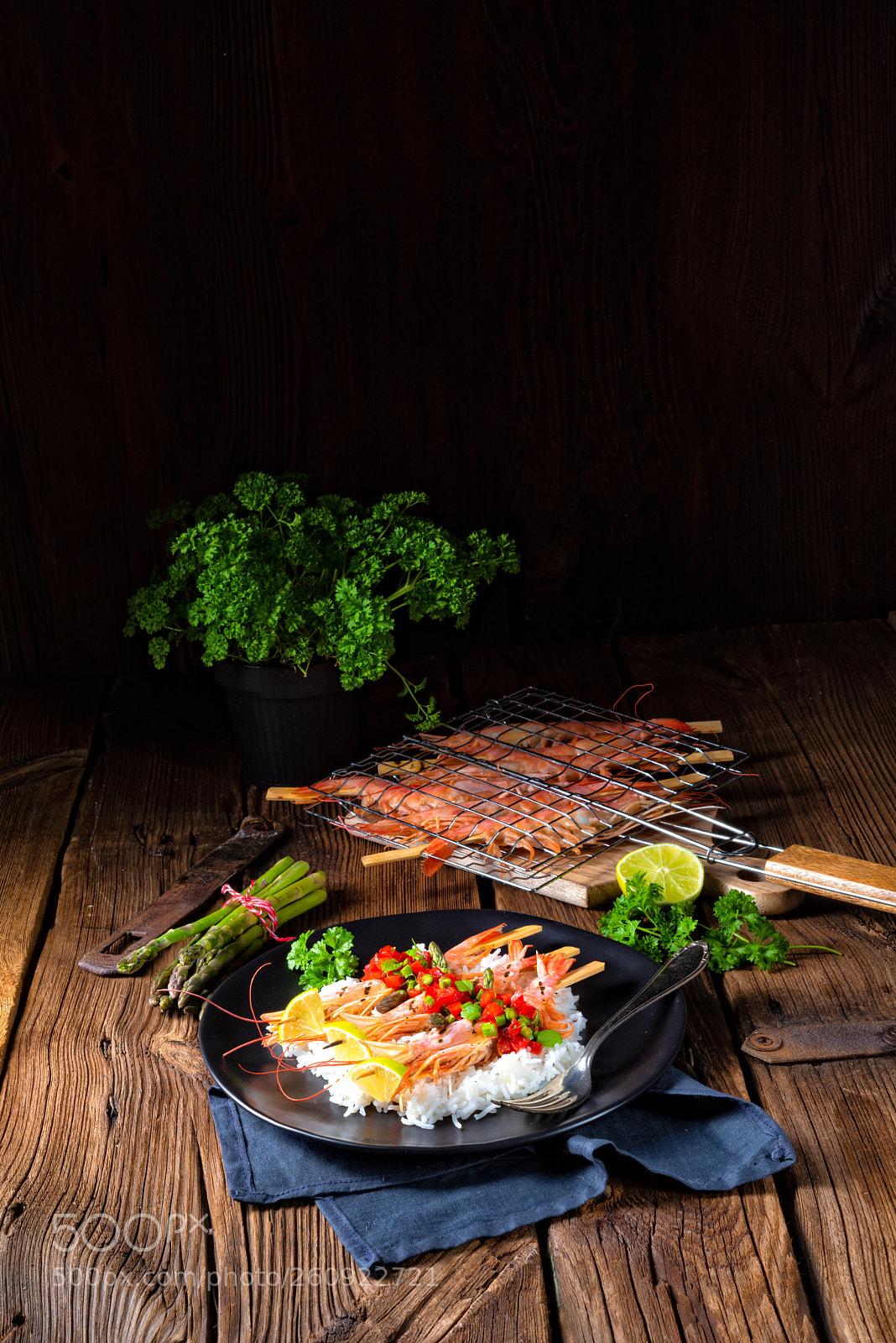 Nikon D810 sample photo. Grilled red argentine shrimps photography