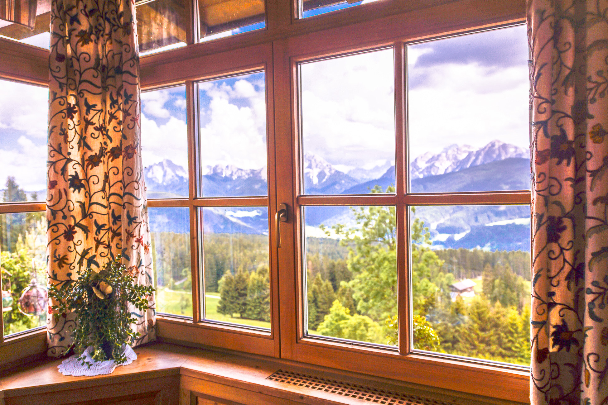 Sony SLT-A65 (SLT-A65V) sample photo. Window with mountain view photography