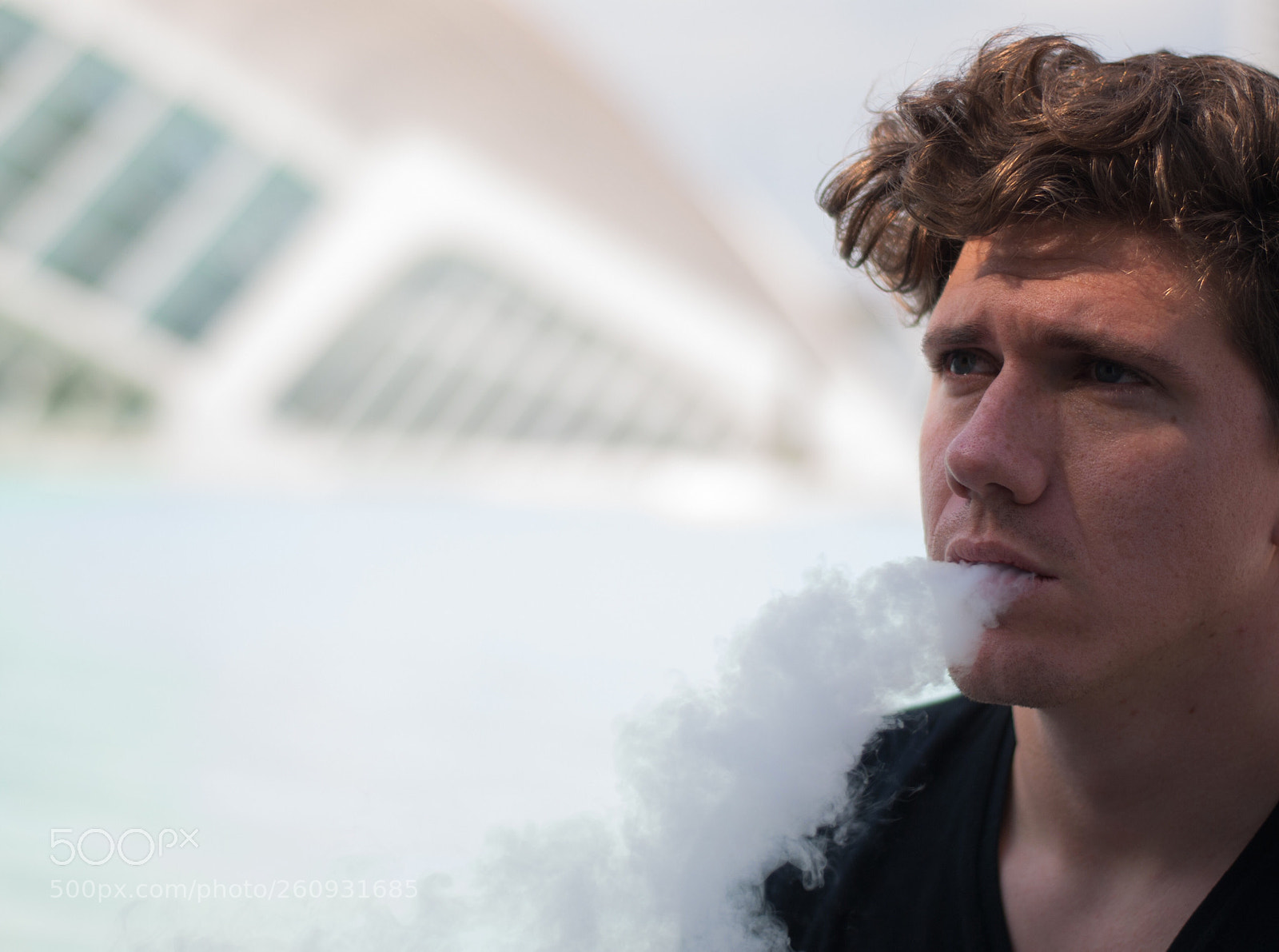 Nikon D60 sample photo. Vaping boy photography