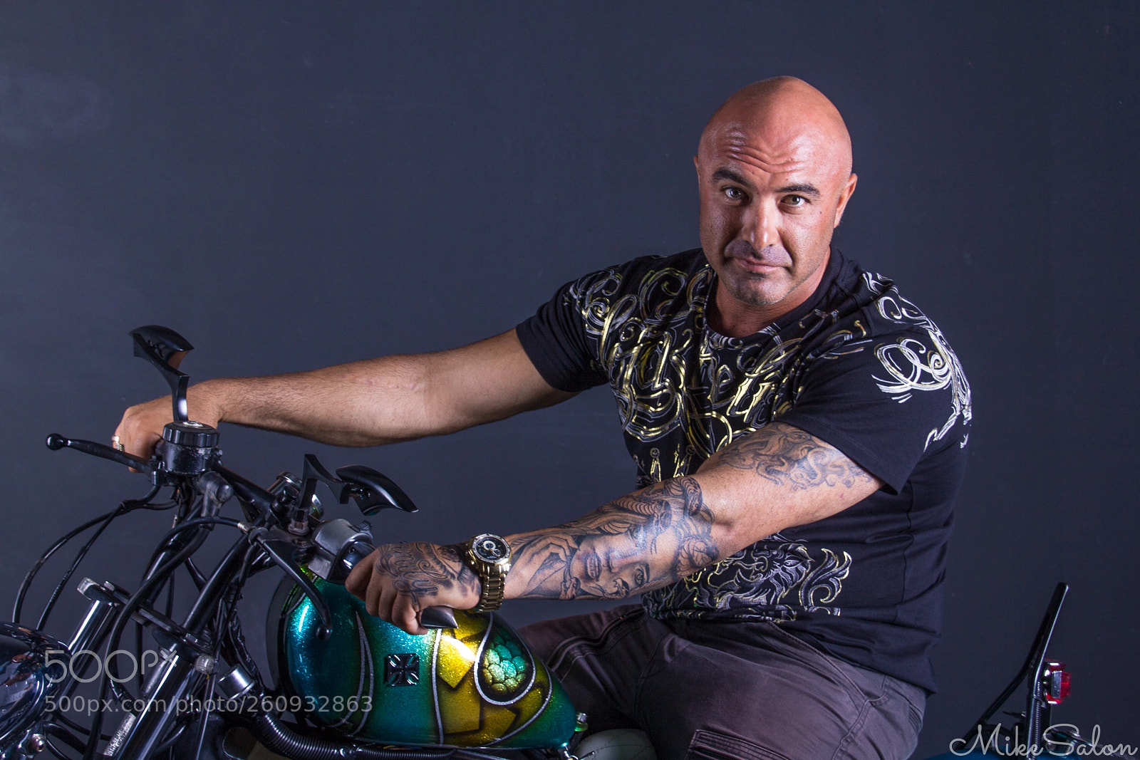 Canon EOS 60D sample photo. Tattooed biker photography