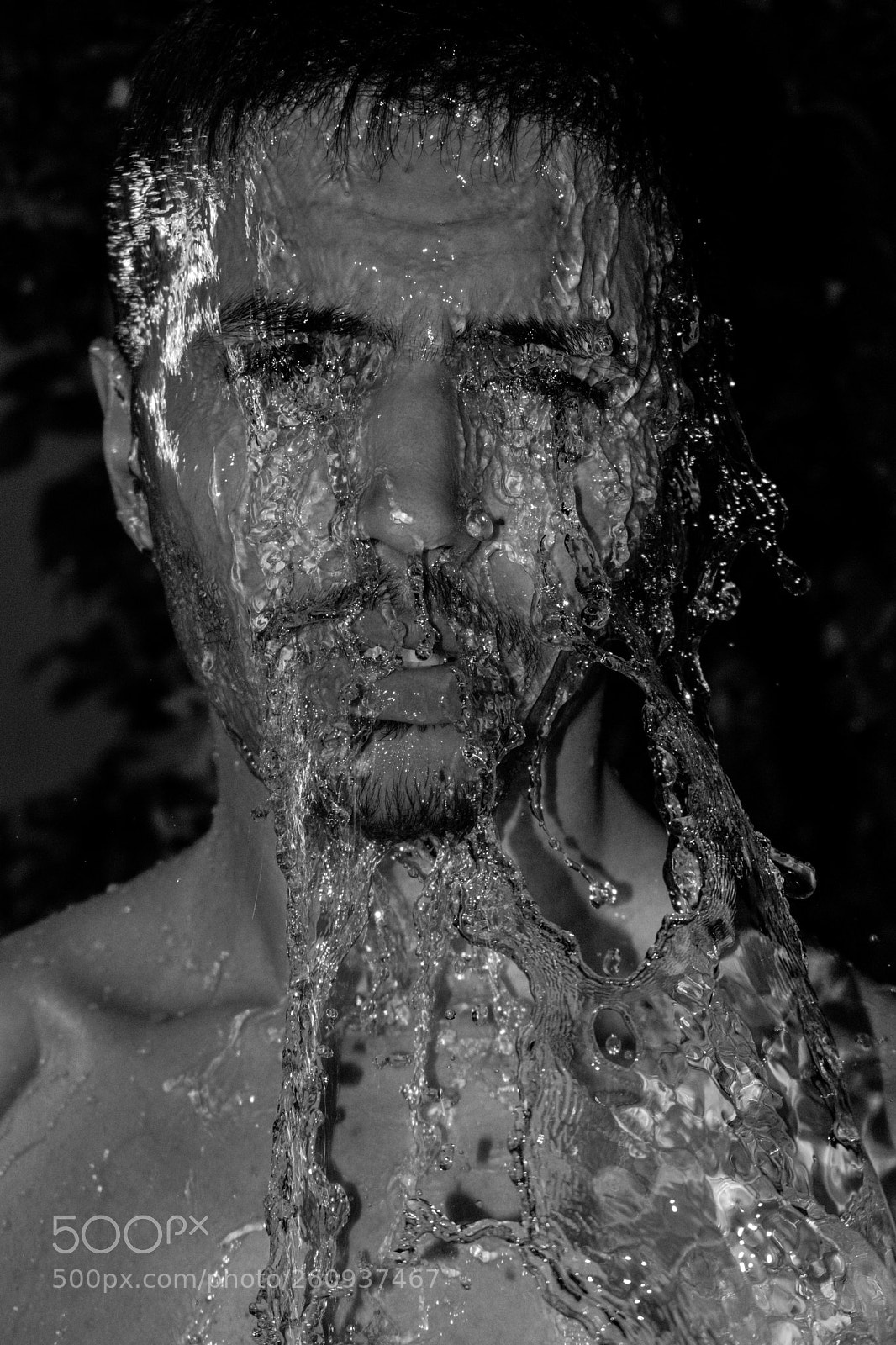 Nikon D3300 sample photo. Water on face photography