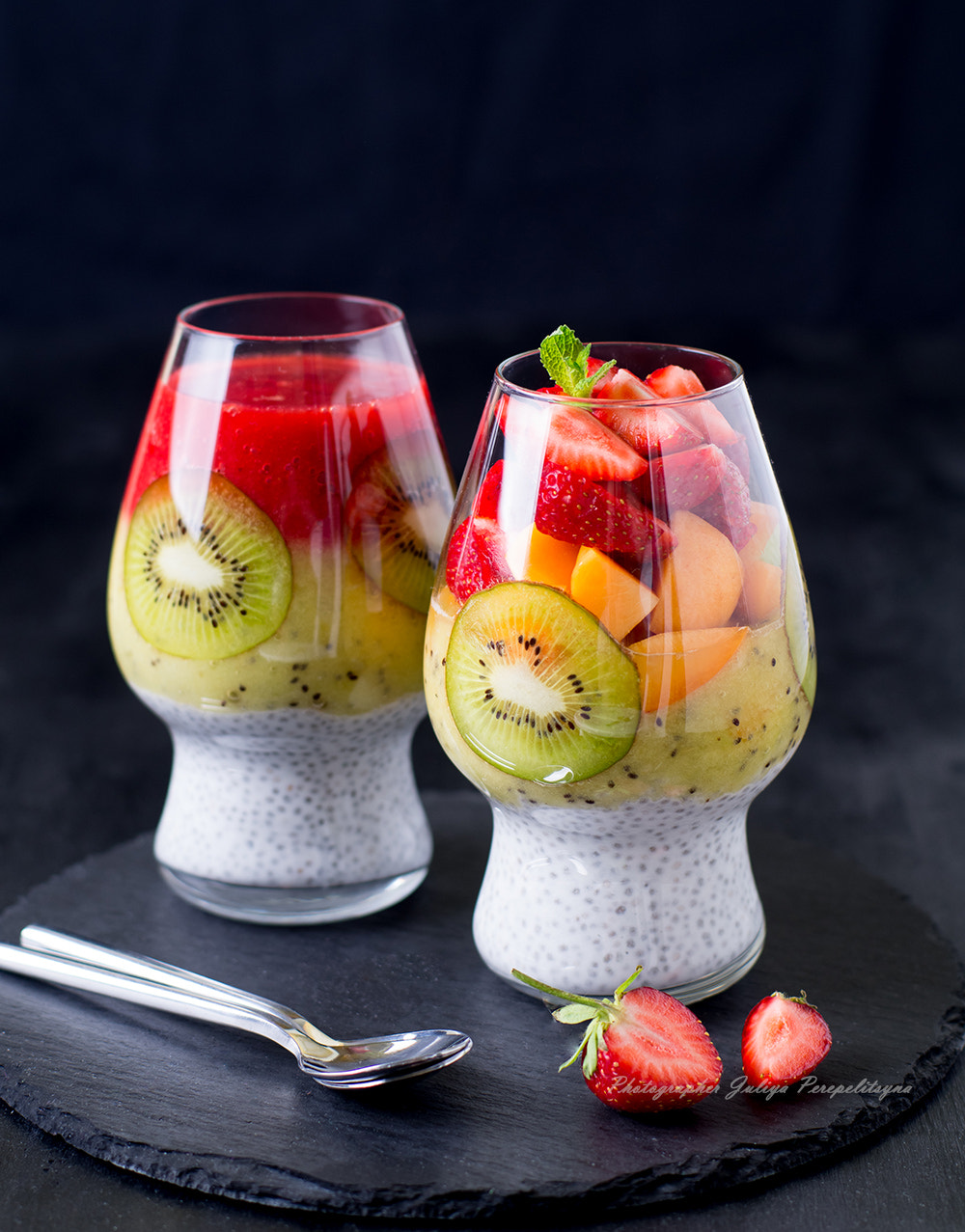 Sony SLT-A37 sample photo. Coconut chia seed pudding with fruit topping photography