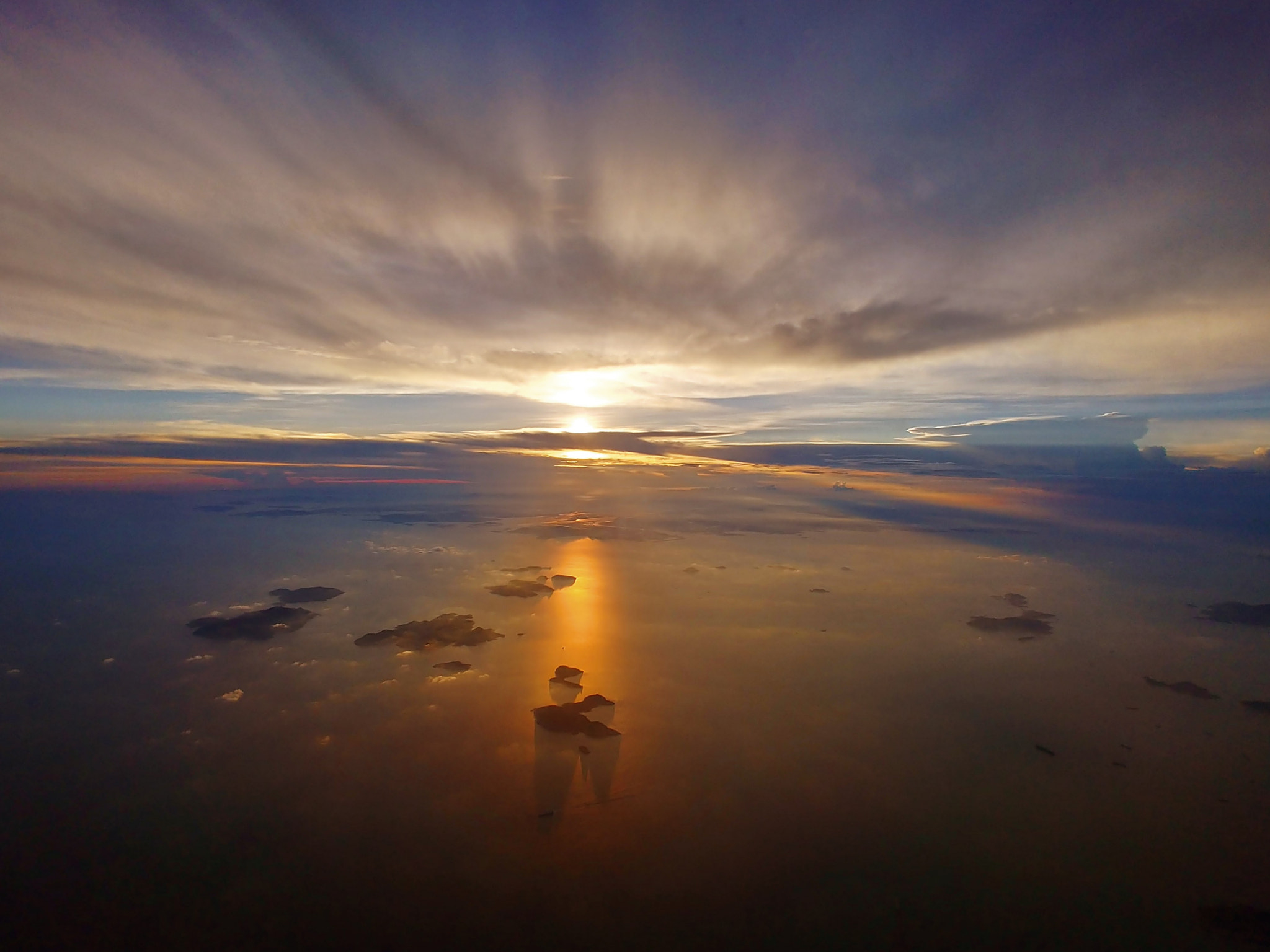 LG V30 sample photo. Aerial sunset photography