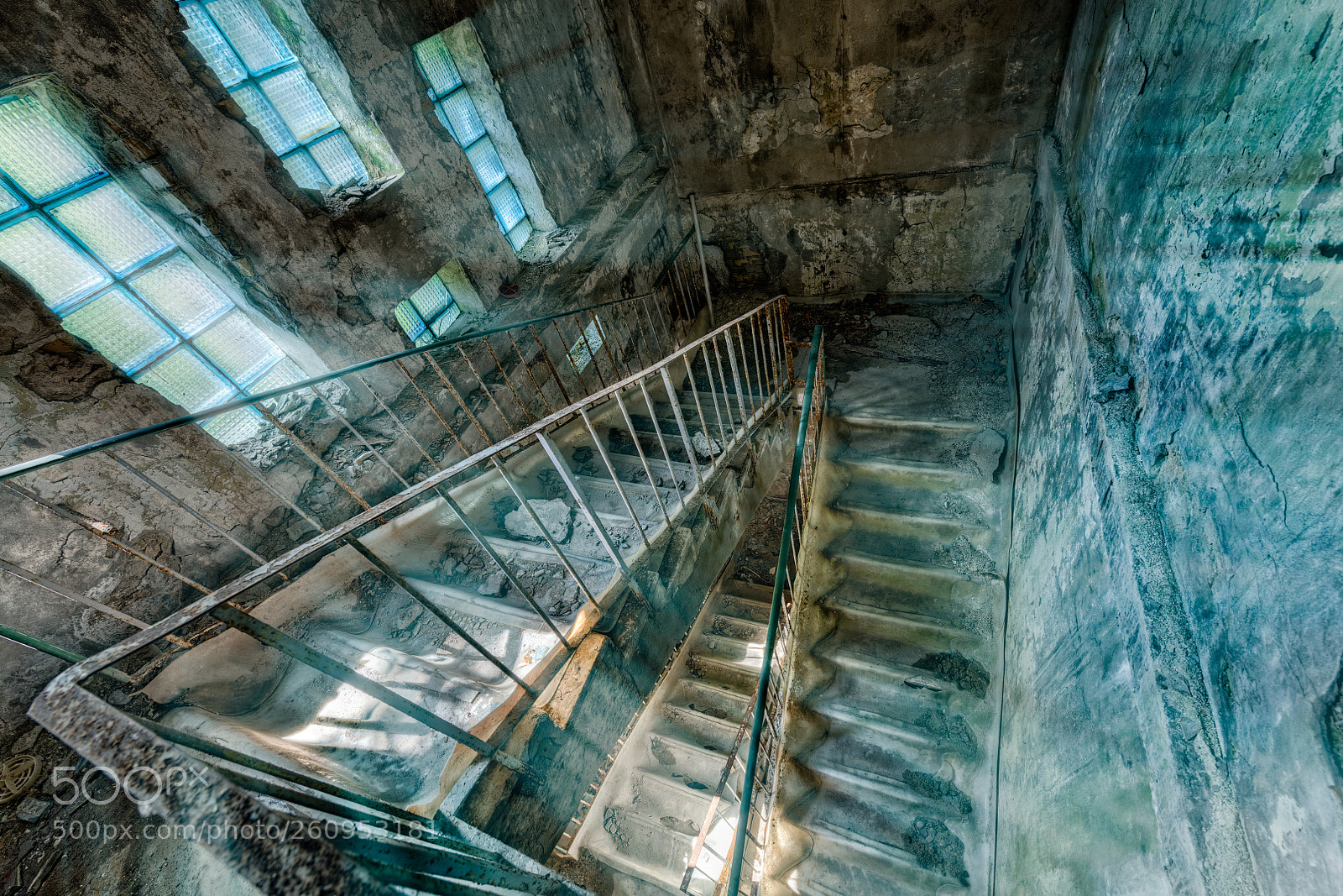 Nikon D850 sample photo. Pripyat hospital stairs photography