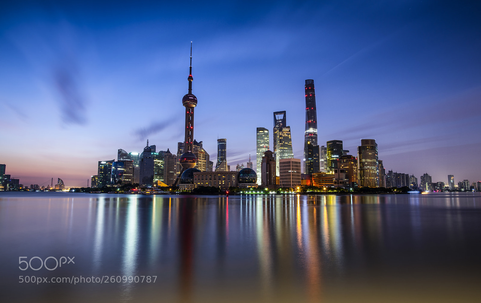 Nikon D850 sample photo. Shanghai lights at dawn photography