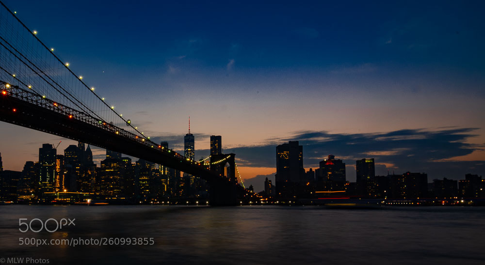 Nikon D5100 sample photo. Brooklyn bridge at sunset photography