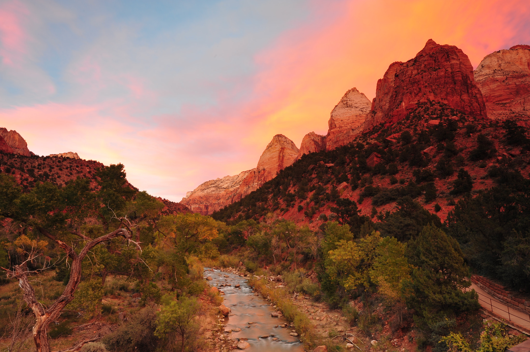 Nikon D700 sample photo. Sunset at zion photography