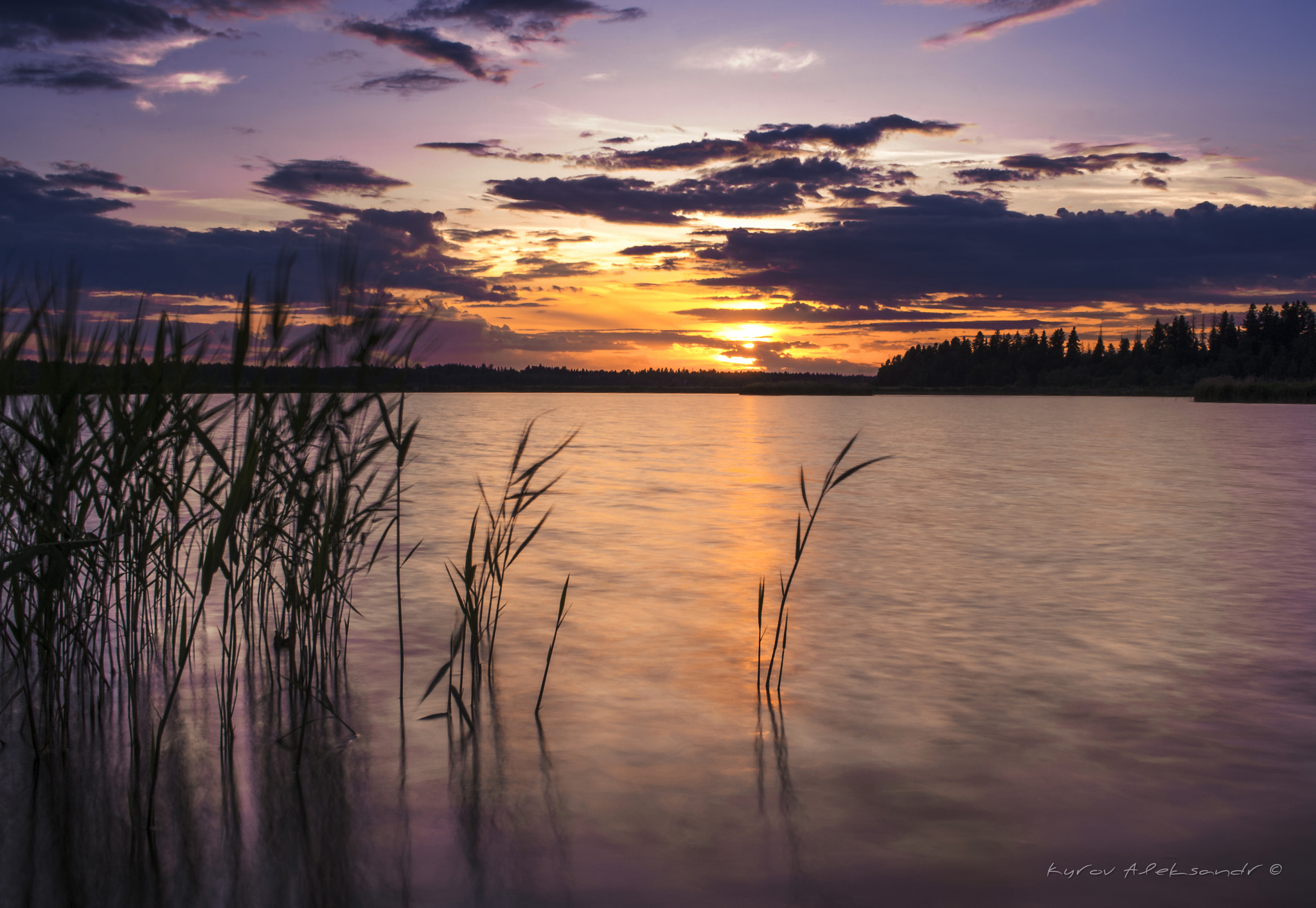 Pentax K20D sample photo. The sunset on the lake photography