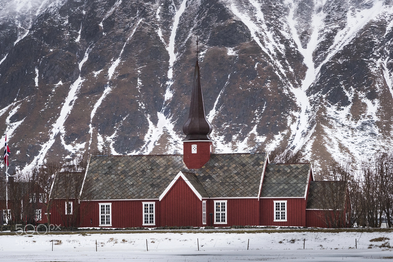 Nikon D810 sample photo. Church with mountain in photography