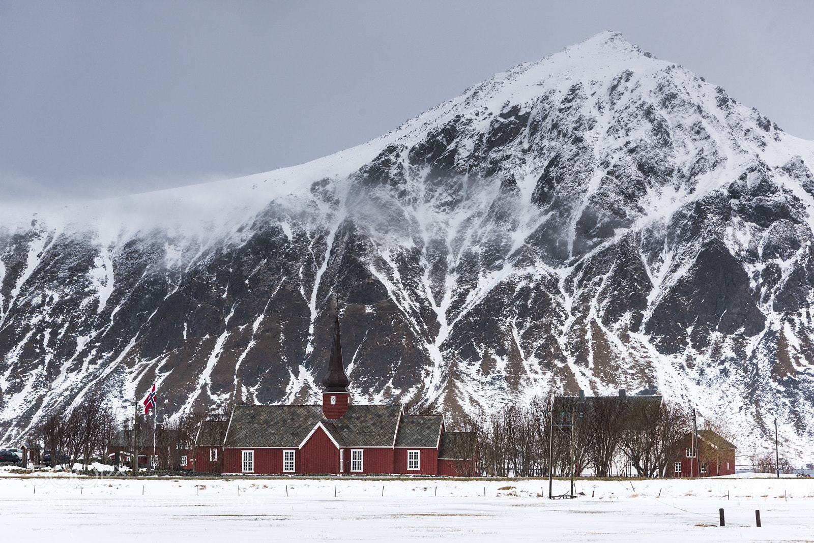 Nikon D810 sample photo. Church with mountain in photography