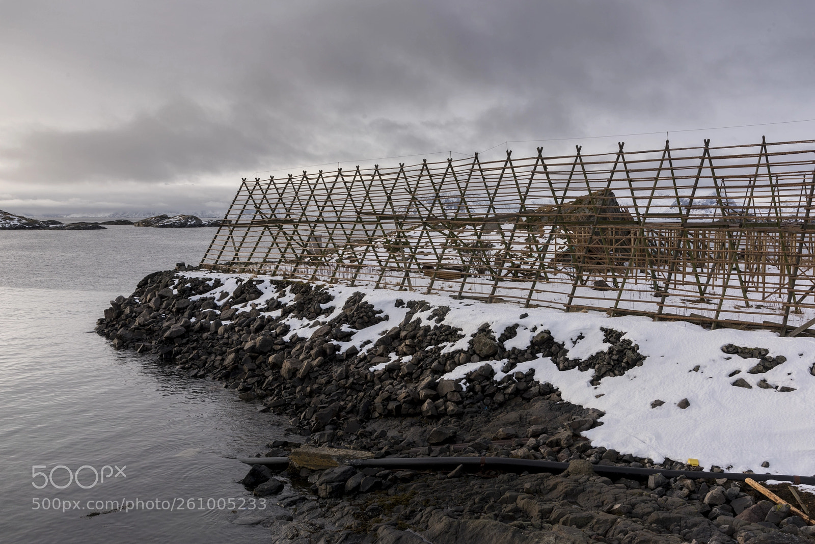 Nikon D810 sample photo. Empty cod drying structure photography