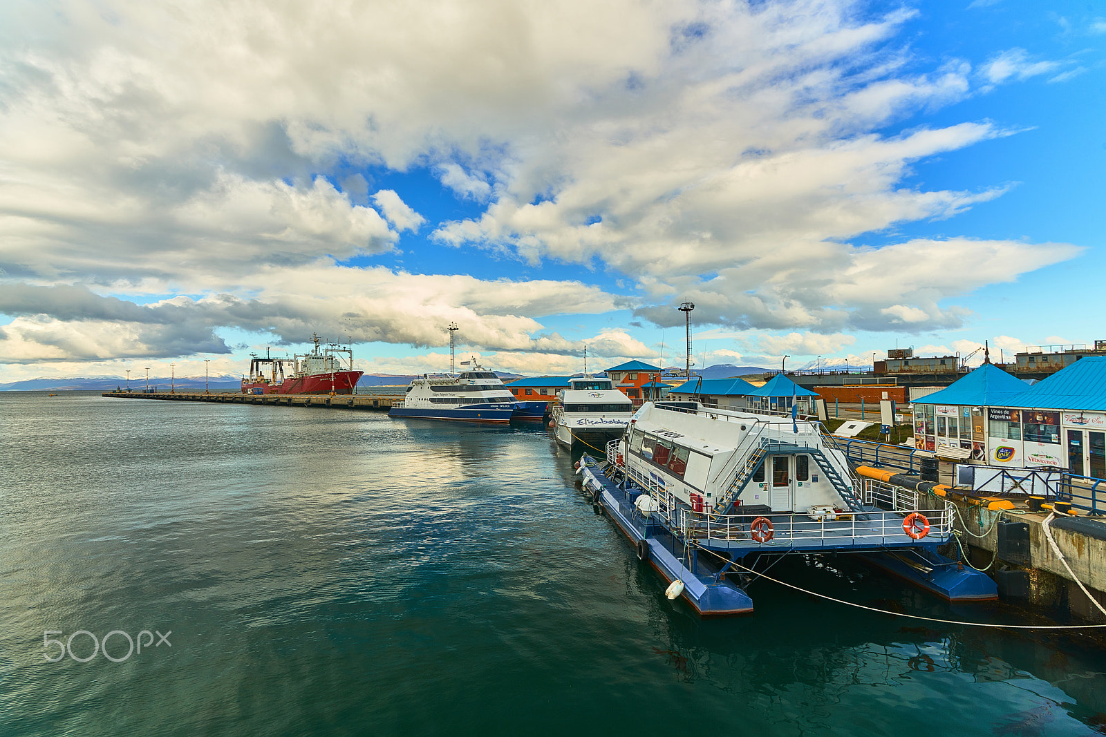 Sony a99 II sample photo. View of the embankment on a cloudy autumn day in ushuaia. argentine patagonia in autumn photography