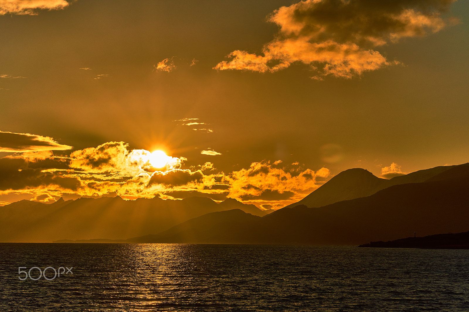 Sony a99 II sample photo. View of the beagle canal during sunset next to ushuaia. argentine and chilean patagonia photography