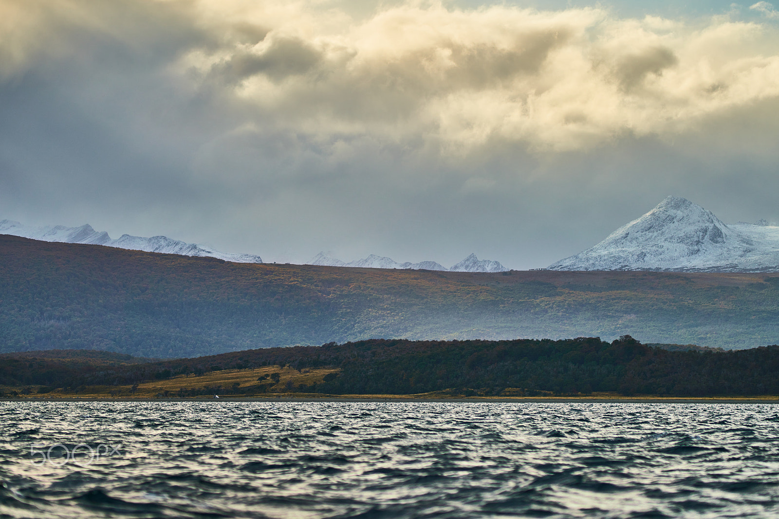 Sony a99 II sample photo. View of the beagle canal during sunset next to ushuaia. argentine and chilean patagonia photography
