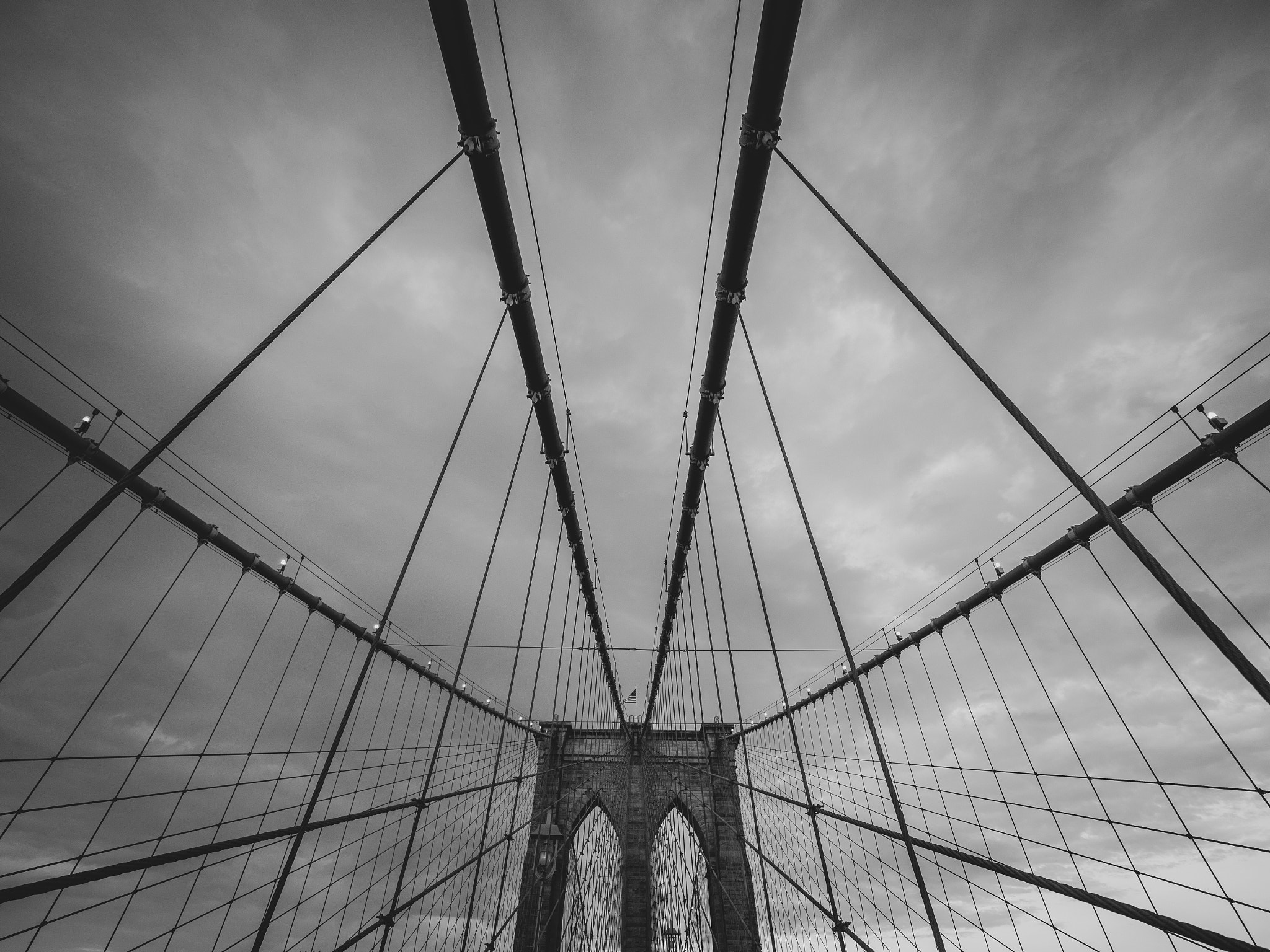 Olympus PEN-F sample photo. Brooklyn bridge photography
