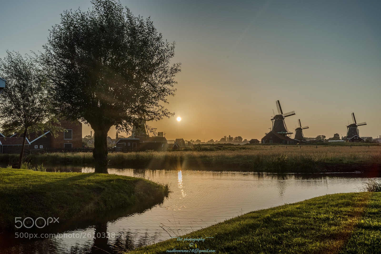 Sony a7 III sample photo. Sunset and historic windmills photography