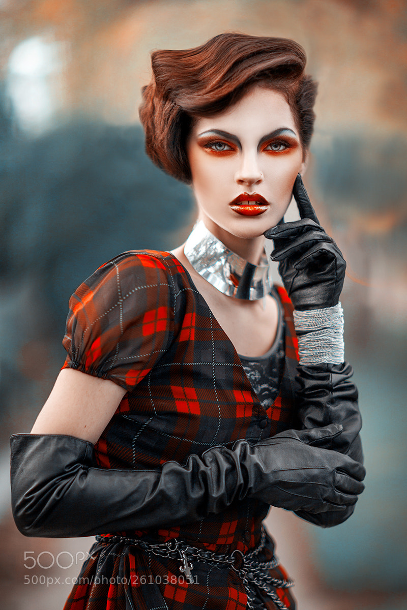 Canon EOS 5D Mark II sample photo. Red plaid photography