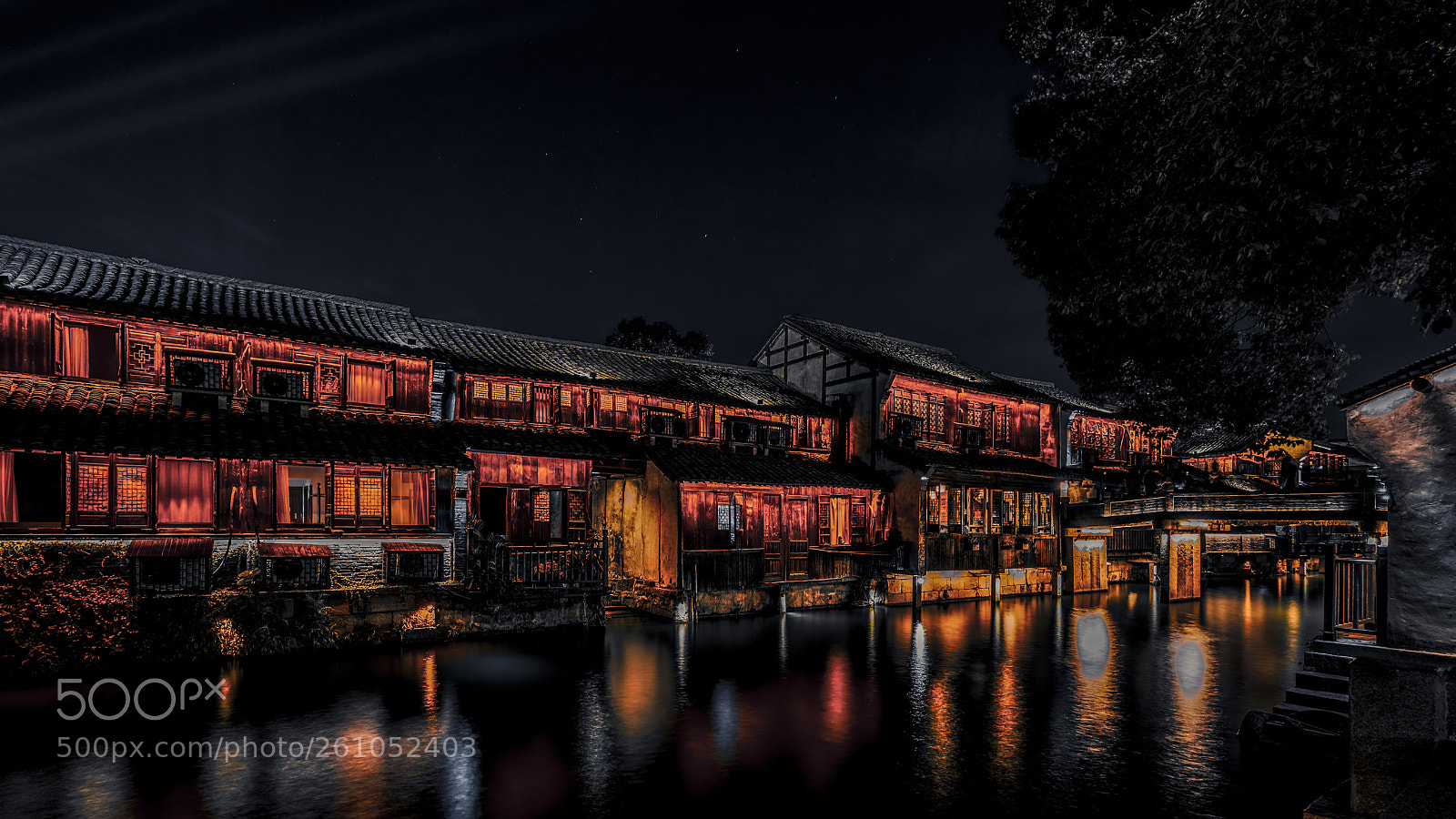 Sony a7R II sample photo. Wuzhen at night photography
