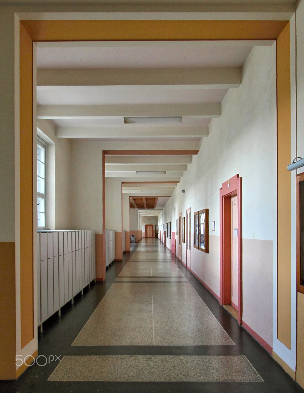 Canon EOS 60D sample photo. Empty school corridor photography