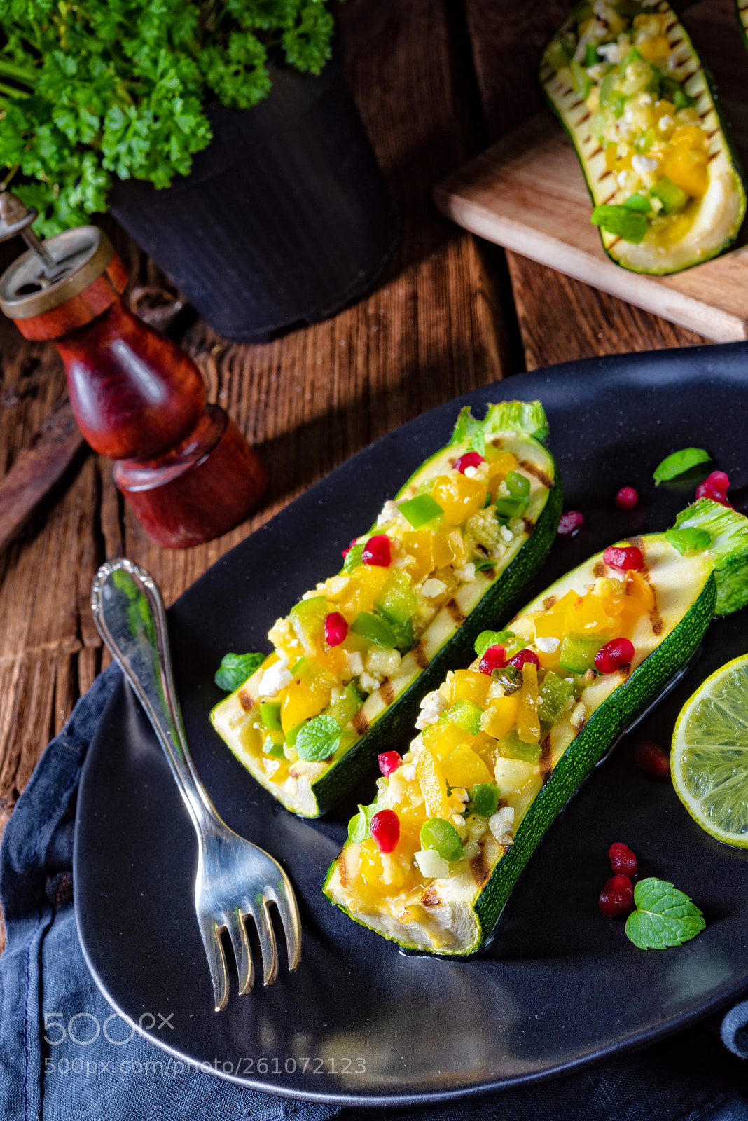 Nikon D810 sample photo. Grilled zucchini stuffed with photography