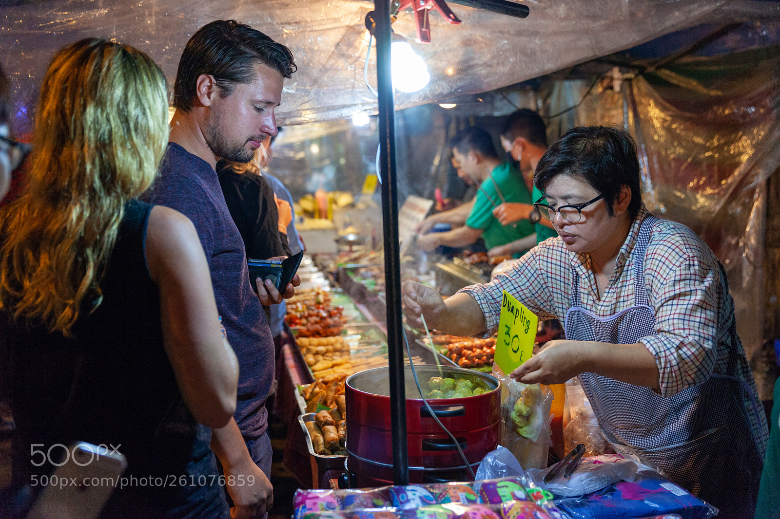 Canon EOS 5D Mark II sample photo. Man buys dumplings photography