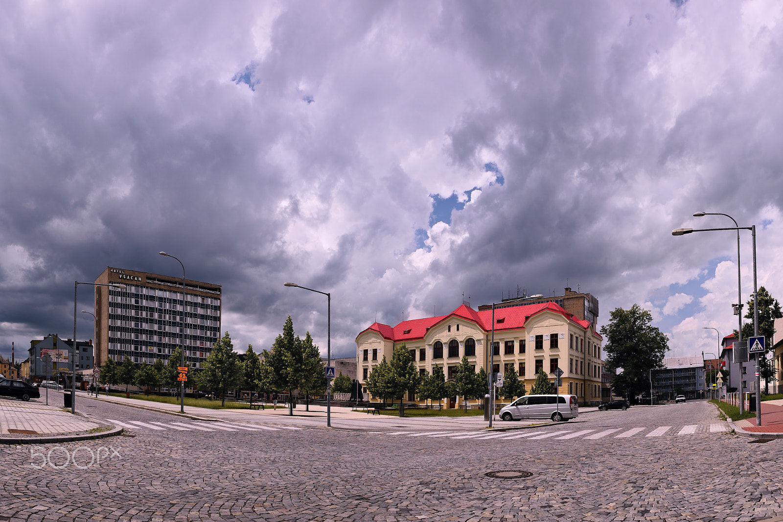 Nikon D5300 sample photo. Vsetin, czech republic - june 02, 2018: namesti svobody square with historical building of health... photography