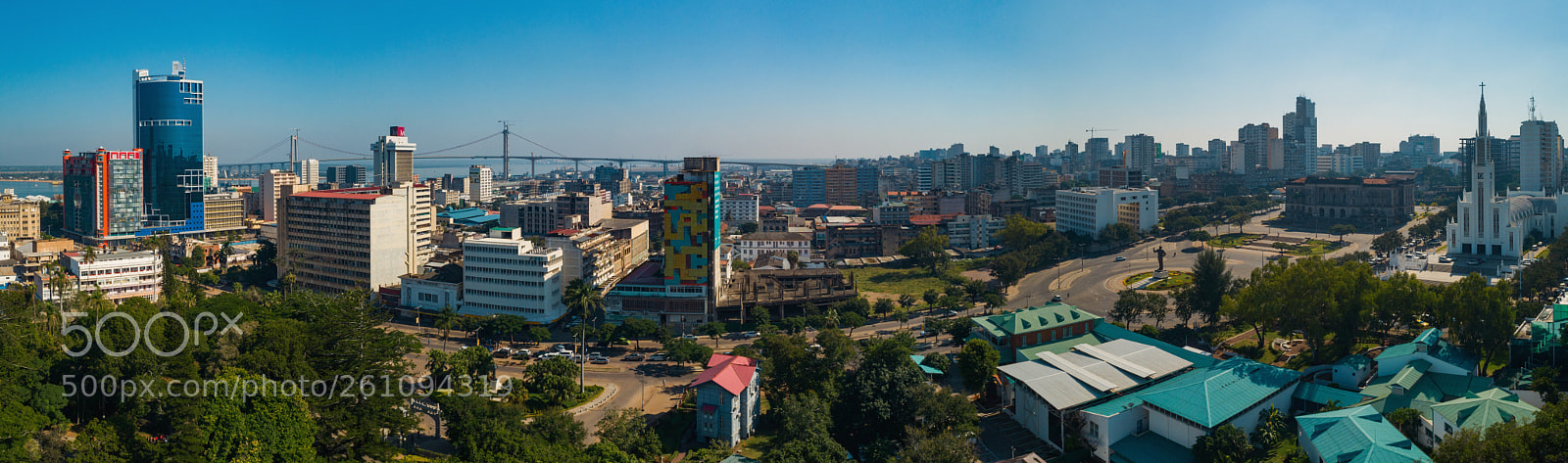 DJI FC6310 sample photo. Maputo aerial downtown photography