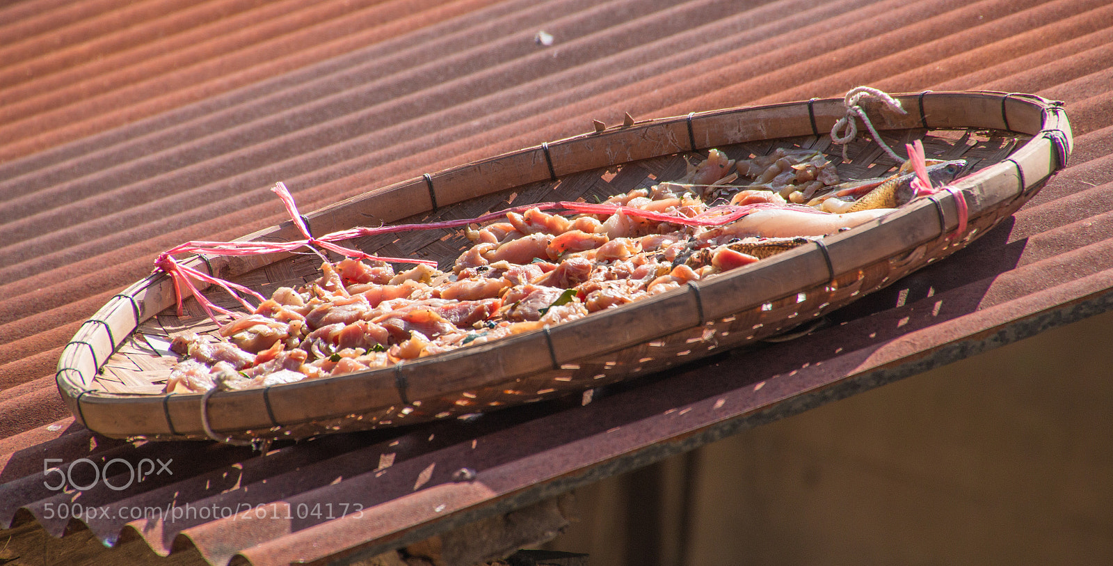 Canon EOS 70D sample photo. Dried pork on bamboo photography